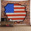 Tapisserie avec Motif de Drapeau Américain de Trou de Mur de Brique - multicolor A 230 X 180CM