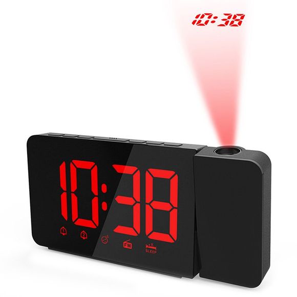TS - 3211 - R Horloge de Bureau à Projection LED Radio - Noir 