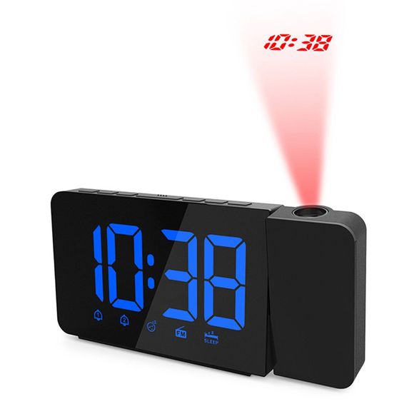 TS - 3211 - B Horloge de Bureau à Projection de Radio LED - Noir 