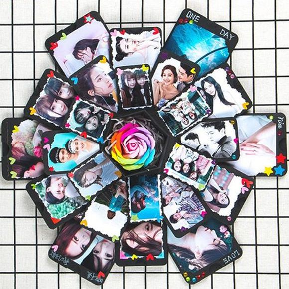 DIY Boîte de Surprise pour Album Photo à la Main Cadeau Créatif - Noir 