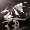 3D Modèle Créatif de Puzzle de Dragon DIY en Métal Ornements - Argent 