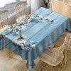 Nappe de Table en Polyester Imperméable Motif Fleur de Planche en Bois - Bleu Bébé W60 X L120 INCH