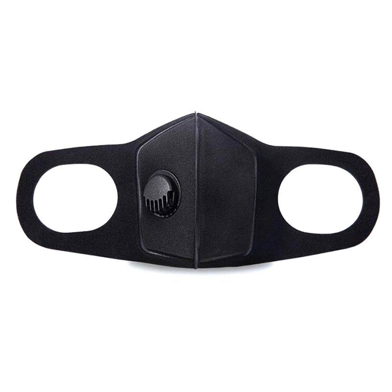 

Double Valve Breathing Mask Antifogging Haze Perspective Dustproof Mask Outlet Valve Sponge, Black