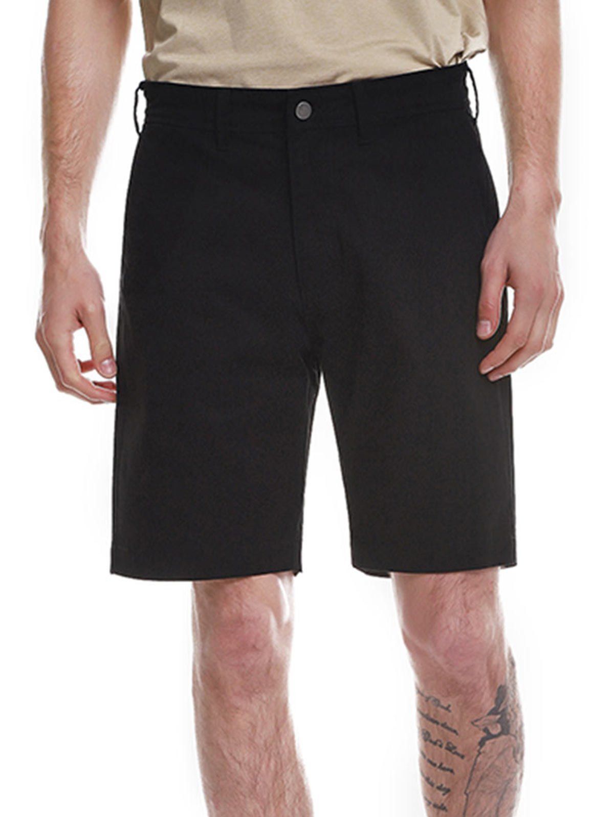 

ZAN.STYLE Zip Fly Shorts, Black