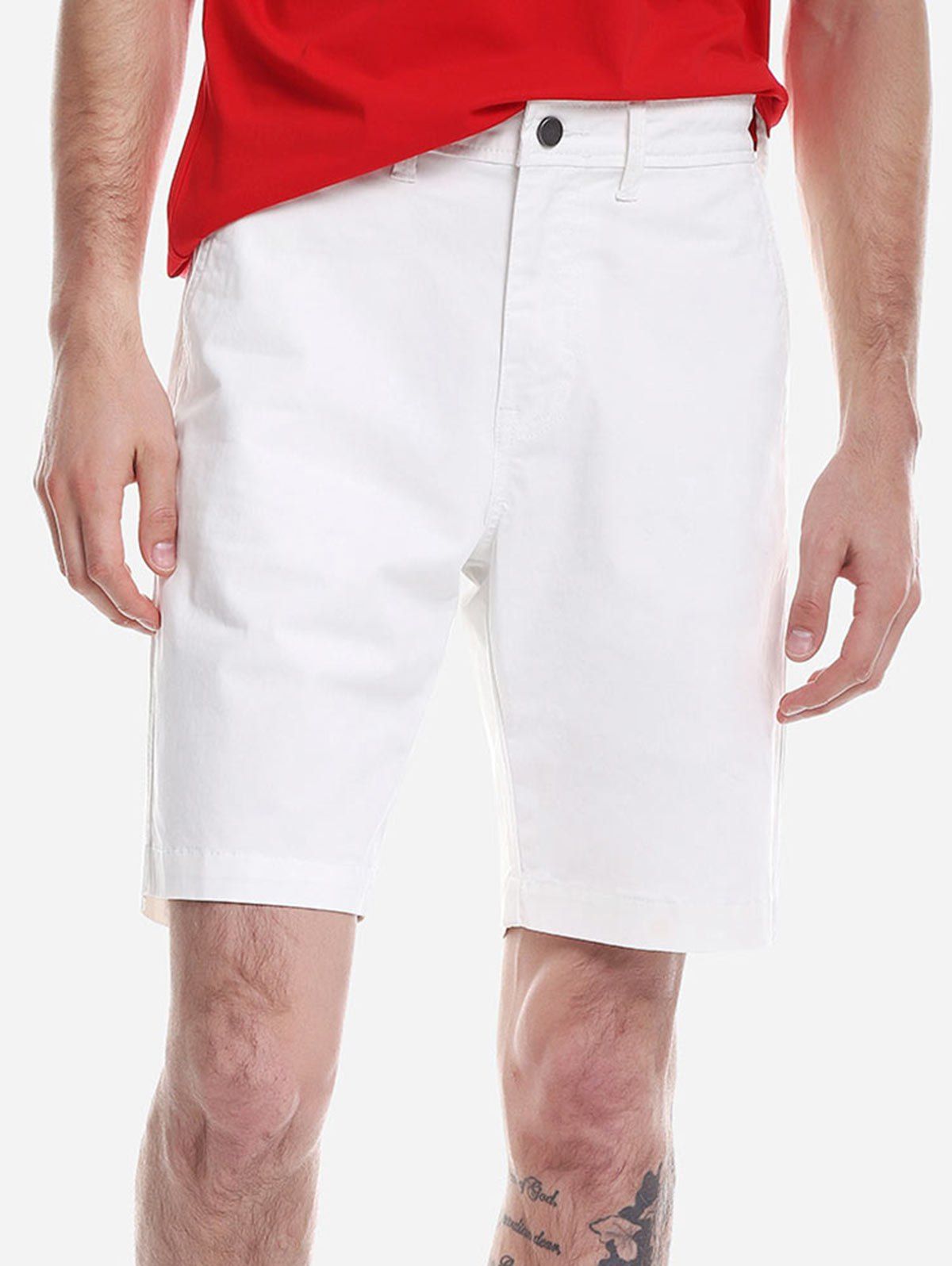 

ZAN.STYLE Zip Fly Shorts, White