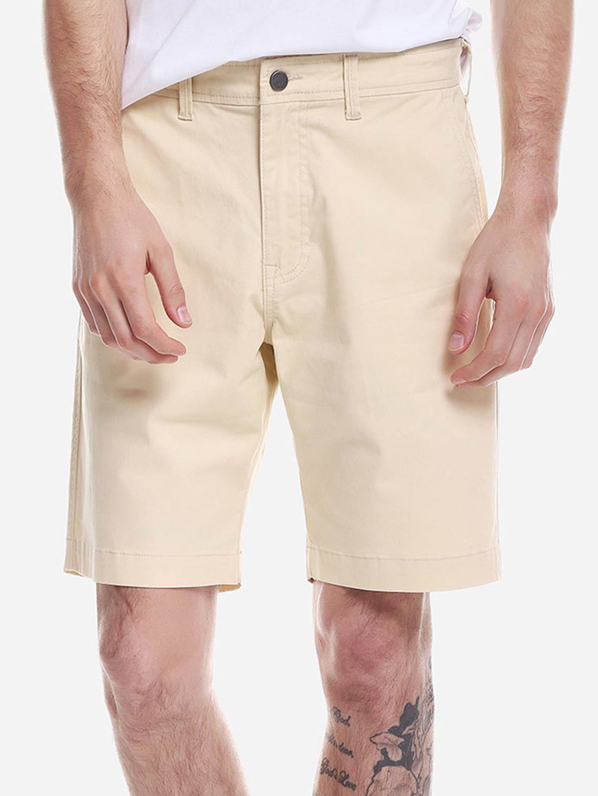 

ZAN.STYLE Zip Fly Shorts, Light khaki