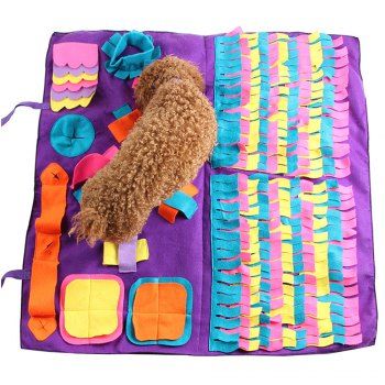 

Stitching Section Sniffing Dog Pad Pet Training Blanket, Multicolor