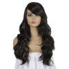 SYJF 097 Long Curly Wig High Temperature Fiber Hair Wig with Bangs European and American Style - DEEP BROWN 