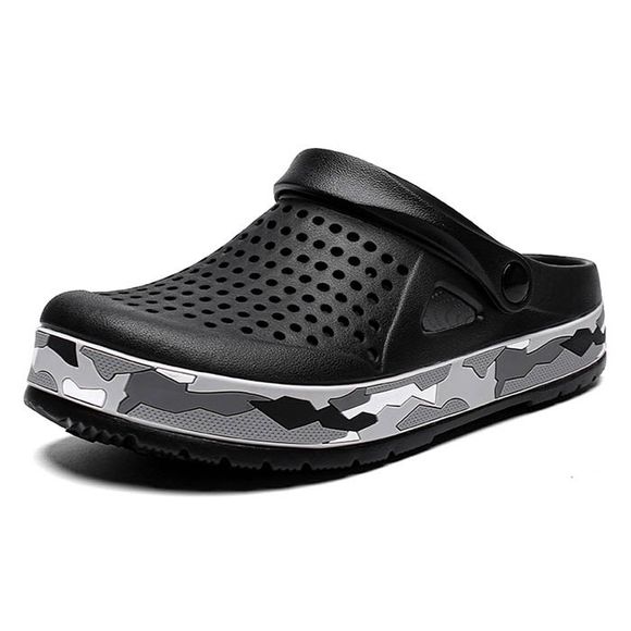 AIALDUN Chaussures de Plage Tunnel Camouflage Personnalité Mode pour Hommes - Noir EU 44