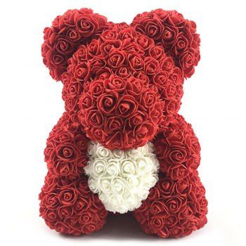 

40cm Decoration Color Blocking Rose Flower Bear, Multicolor b