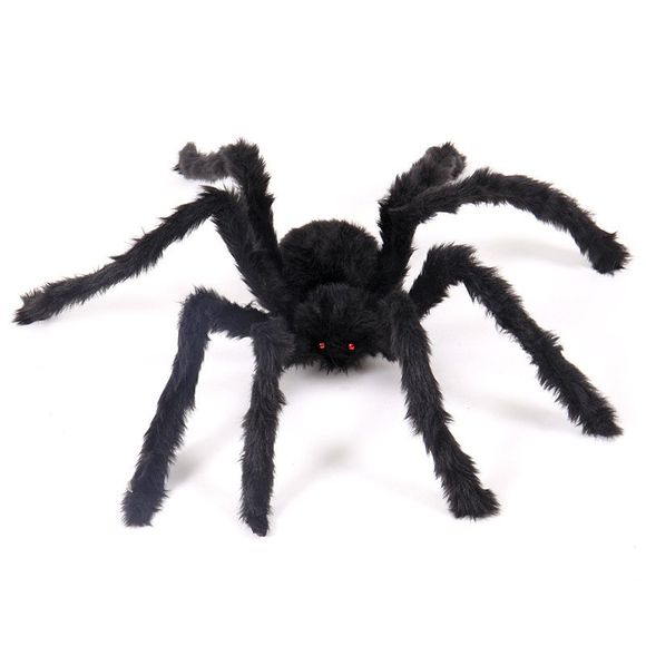Araignée en Peluche Longue pour Décoration d'Halloween de Maison Jouet de Nouveauté - Noir 50CM