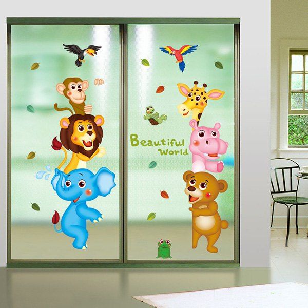 

Animal Cartoon World Removable Wall Sticker, Colormix