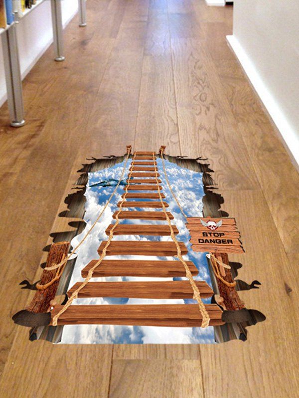 

Floor Decor 3D Sky Rope Bridge Wall Stickers, Colormix