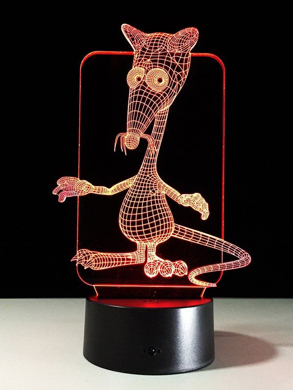 

3D Mouse Color Change LED Touch Control Night Light, Transparent