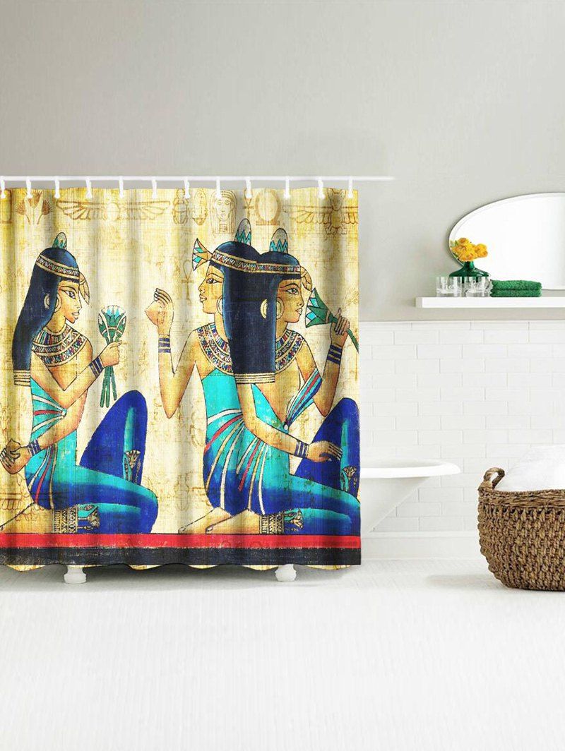 2018 Ancient Egypt Women Waterproof Shower Curtain COLORMIX CM In
