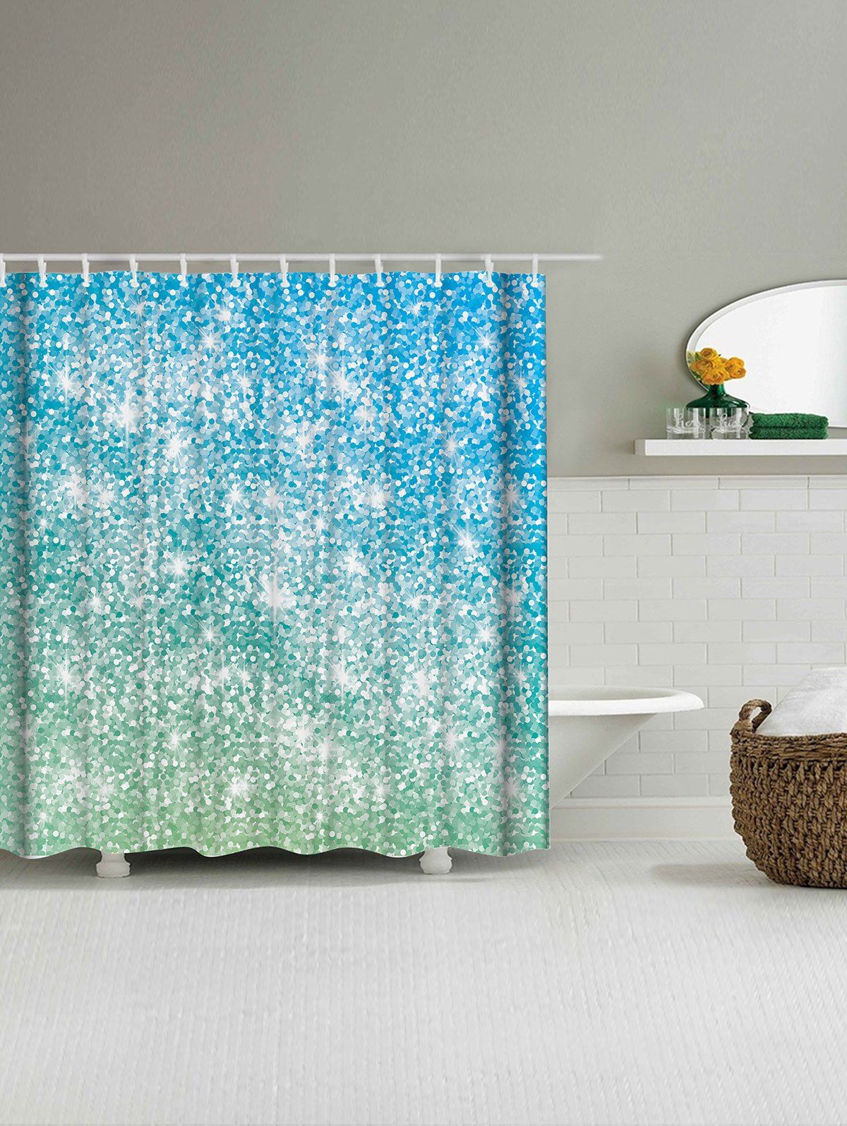 2018 Waterproof Shimmer Background Pattern Shower Curtain COLORMIX W ...