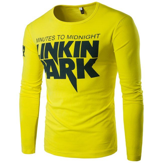 

Long Sleeve Graphic Pattern T-shirt, Yellow