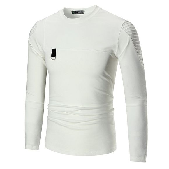 T-shirt A Manches Longues En Métal Embelli - Blanc L