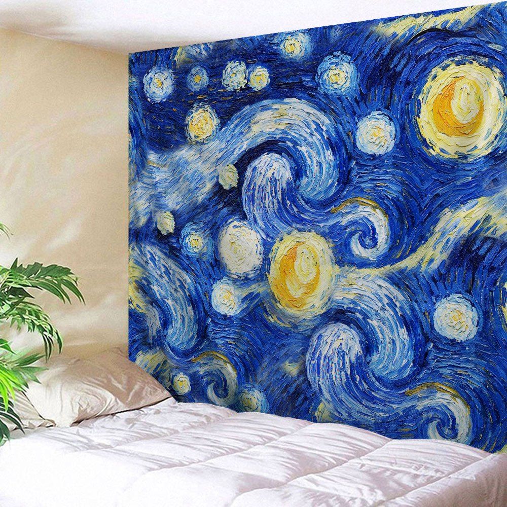 

Galaxy Oil Painting Wall Hanging Tapestry, Blue