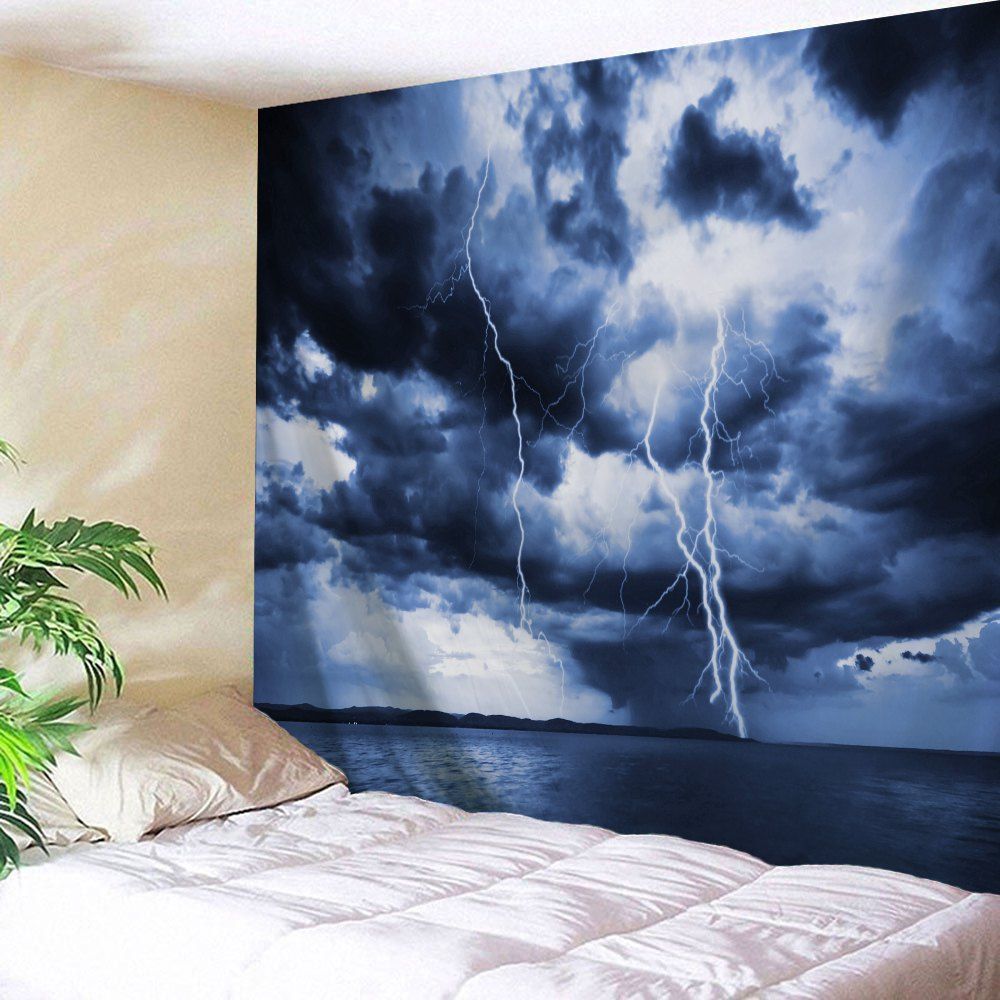 

Lightning Print Decorative Wall Hanging Tapestry, Midnight