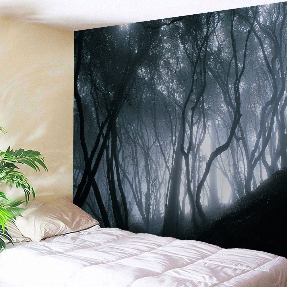 

Mist Forest Wall Tapestry For Home Decoration, Black grey