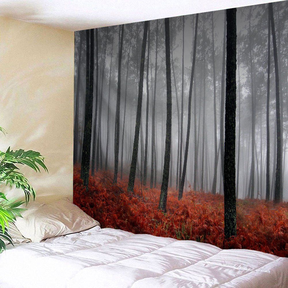 

Foggy Grove Wall Tapestry For Dorm Decor, Gray