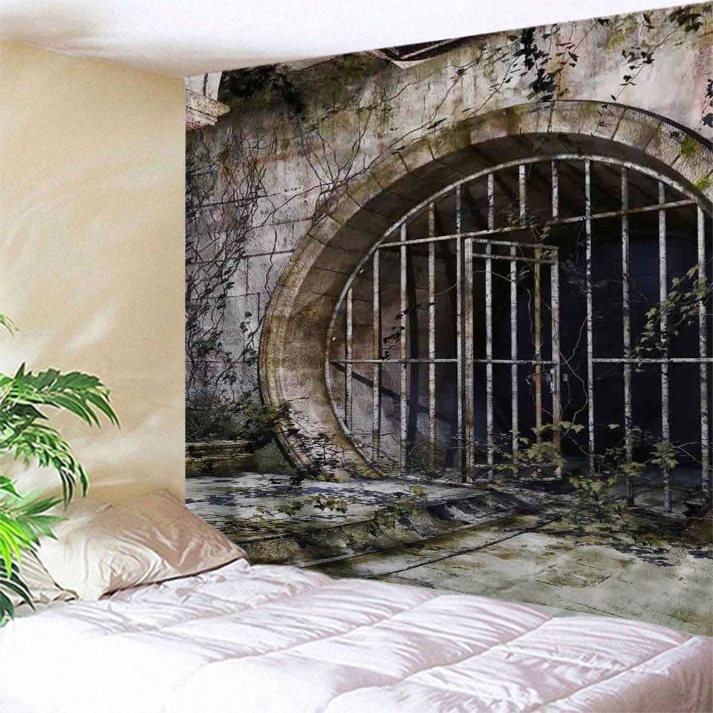 

Antique Arch Print Tapestry Wall Hanging Art, Gray