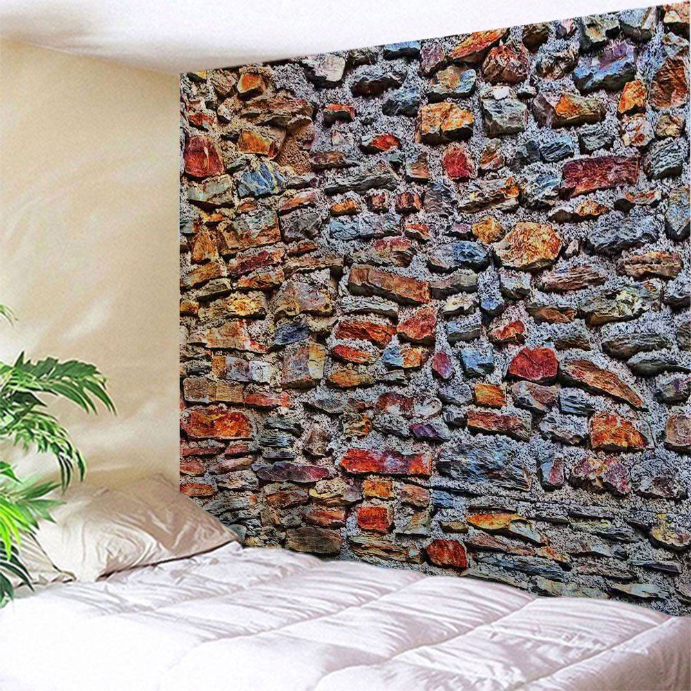 

Colorful Stone Wall Print Tapestry Wall Hanging Art, Colormix