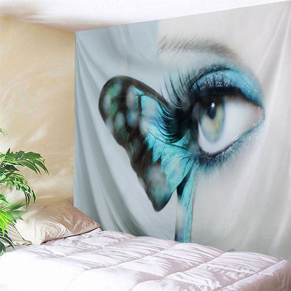 

Artistic Butterfly Eye Wall Decorative Tapestry, Grey white