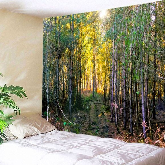 Chemin forestier Print Tapestry Wall Hanging Decor - Vert W59 INCH * L51 INCH