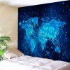 Tapisserie Murale Pendante Galaxie Carte du Monde Imprimée - Bleu W71 INCH * L91 INCH