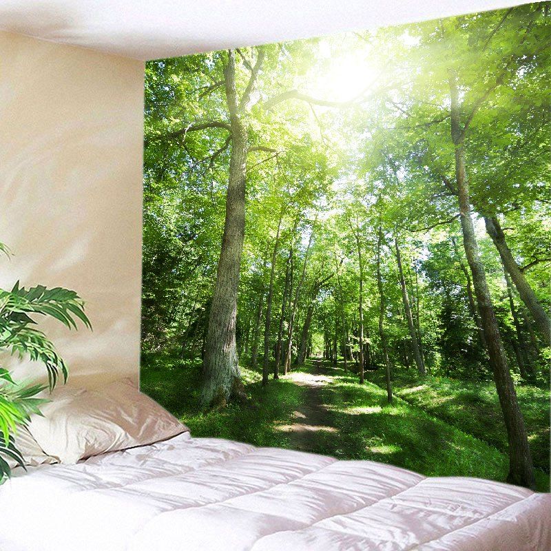 

Sunshine Forest Pathway Print Tapestry Wall Hanging Art, Green