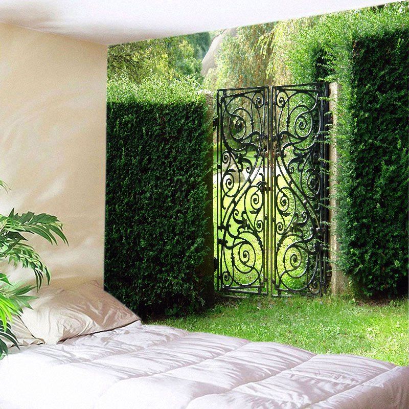

Bush Wall Gate Print Tapestry Wall Hanging Art, Green