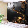 Halloween Moon Tree Print Tapestry Wall Hanging Art - Noir W59 INCH * L51 INCH