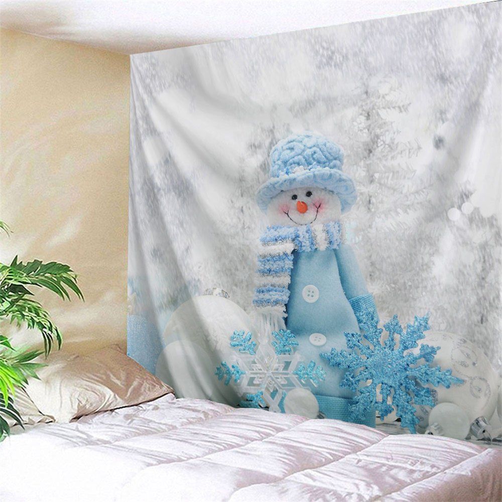 

Christmas Snowman Print Wall Hanging Tapestry, White