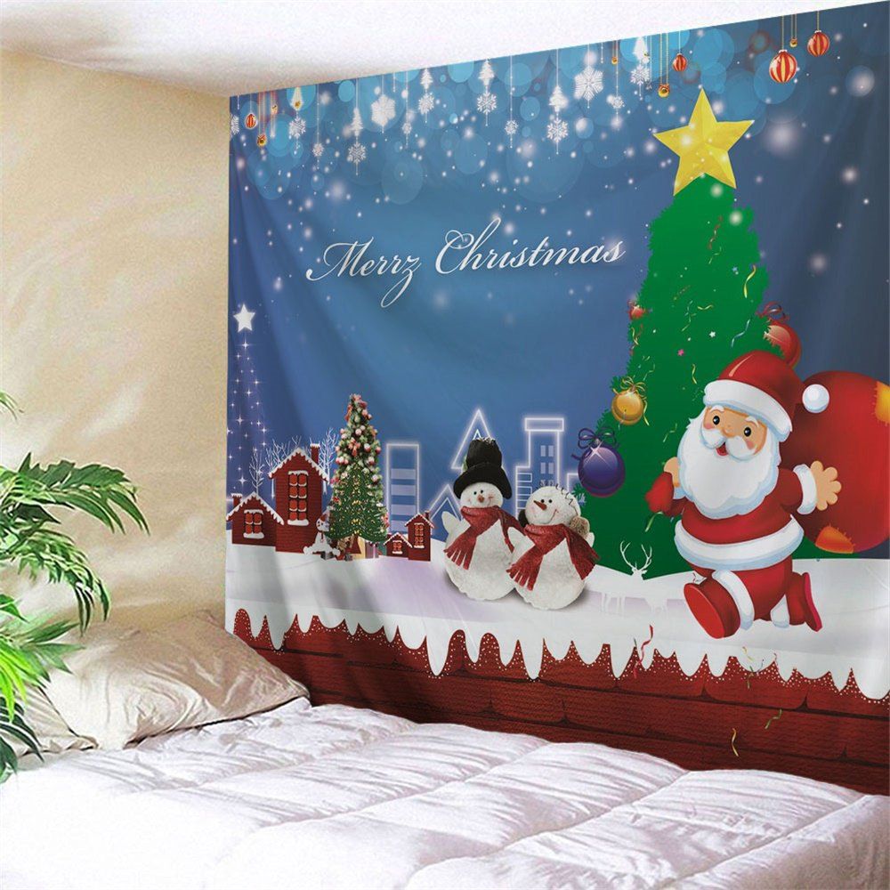 

Wall Art Christmas Snowman Town Tapestry, Colormix