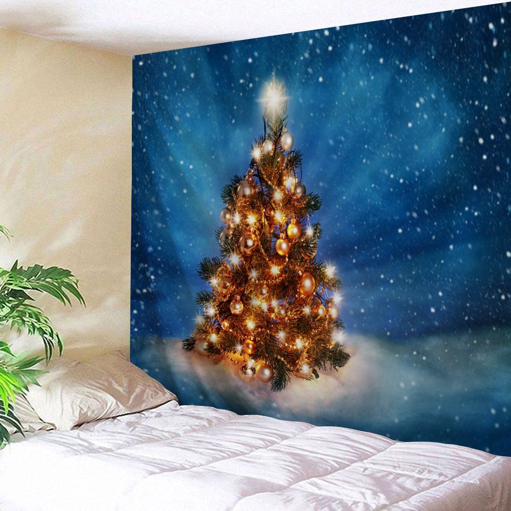 

Christmas Tree Night Print Tapestry Wall Hanging Art, Colormix