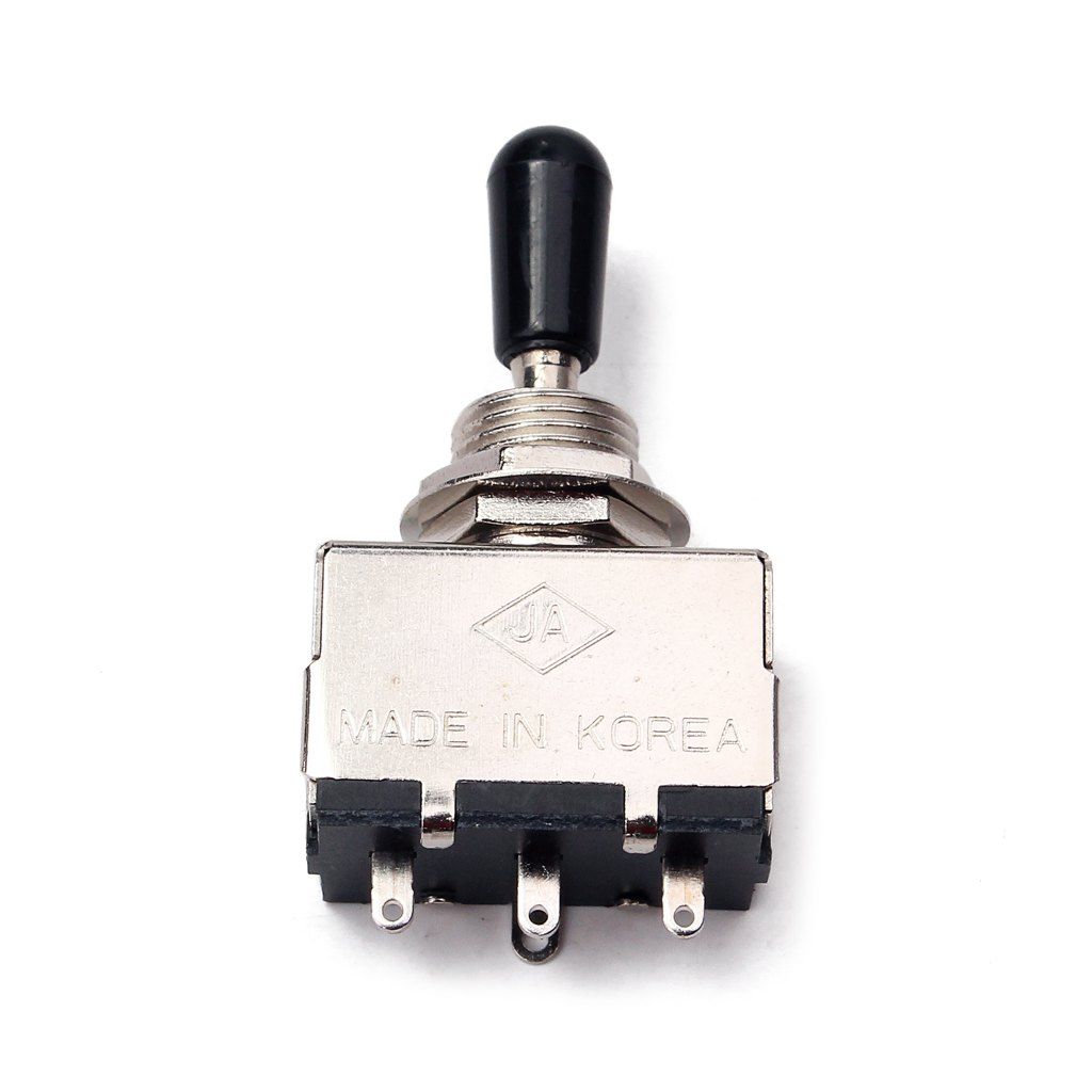 

Chrome 3-way Toggle Switch with Tip for Electric Guitar, Silver and black