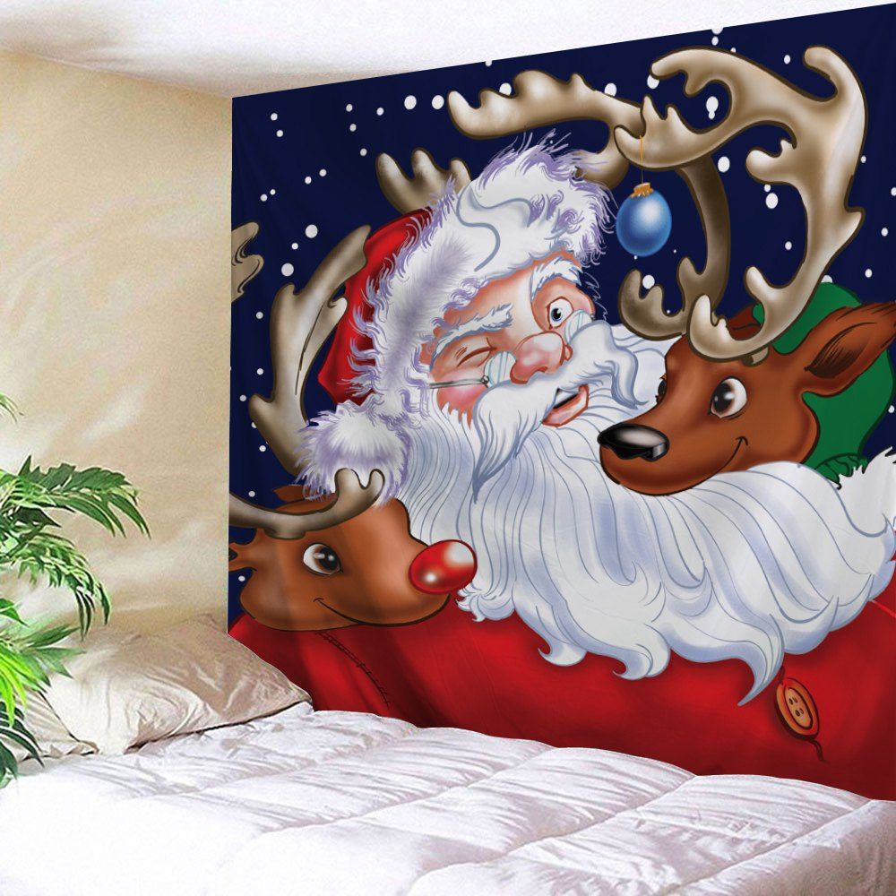 

Santa Claus Reindeer Printed Christmas Tapestry, Colormix