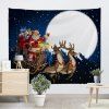 Christmas Moon Santa Sleigh Wall Decor Tapestry -  
