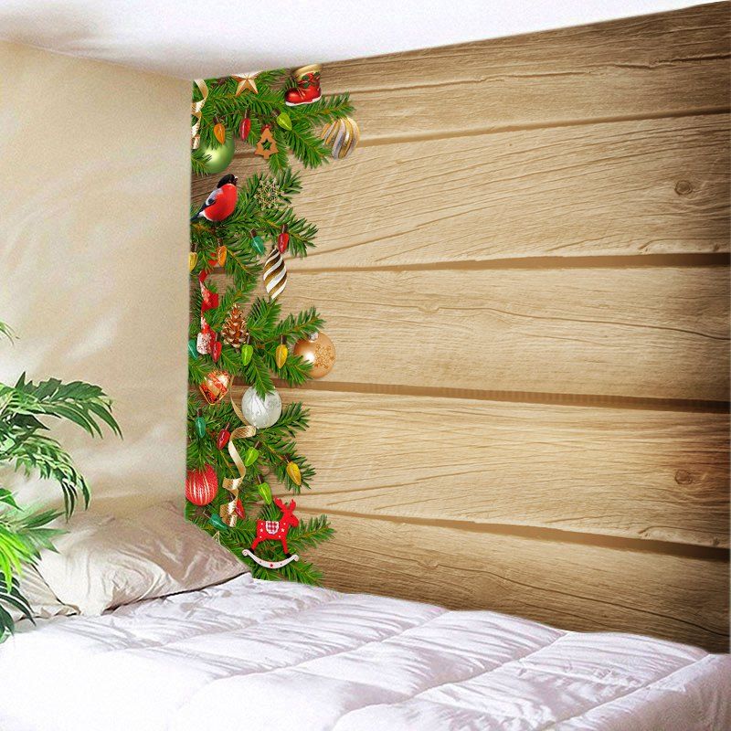 

Woodgrain Christmas Tree Print Tapestry Wall Hanging Art, Palomino