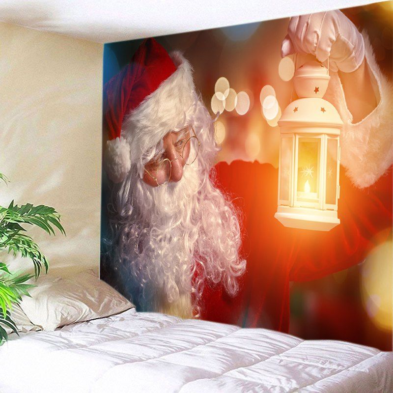 

Christmas Santa Lantern Print Tapestry Wall Hanging Art, Red