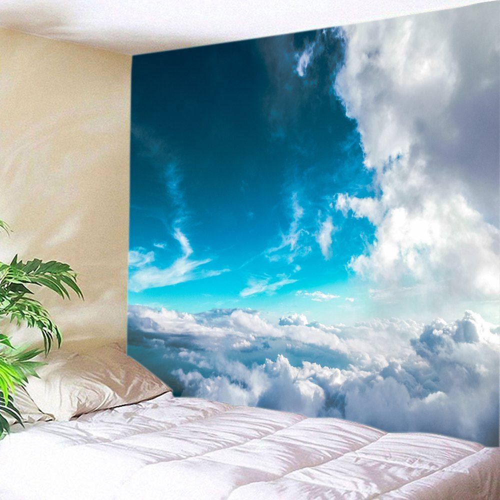 

Sea of Clouds Print Tapestry Wall Hanging Art, Blue sky + cloud