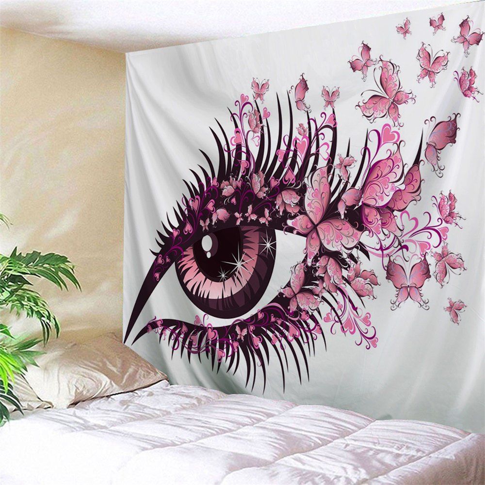 

Eye Butterfly Print Wall Decor Tapestry, White