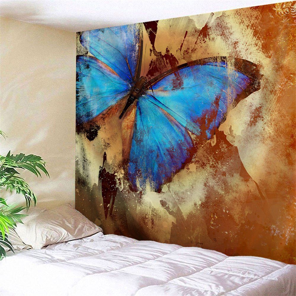 

Vintage Butterfly Specimen Printed Wall Tapestry, Light brown