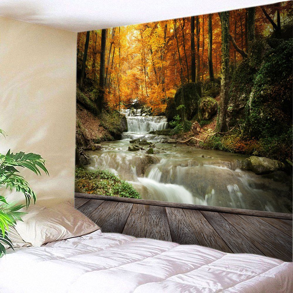 

Maple Forest Stream Print Tapestry Wall Hanging Art, Yellow