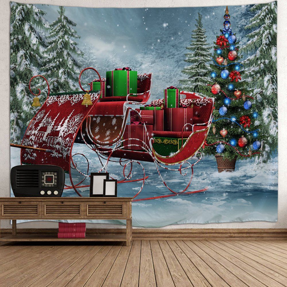 DressLily.com: Photo Gallery - Christmas Sled Pine Forest Print Wall ...