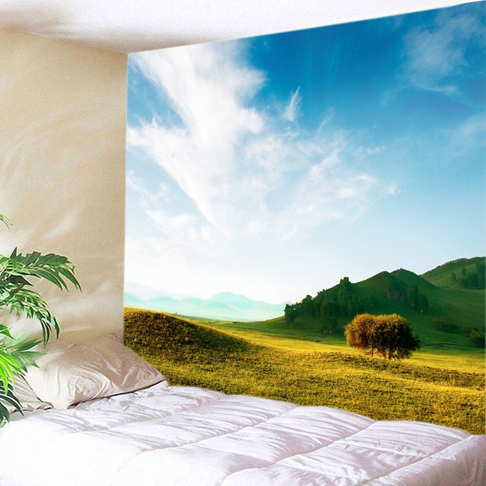 

Prairies Print Tapestry Wall Hanging Art, Blue
