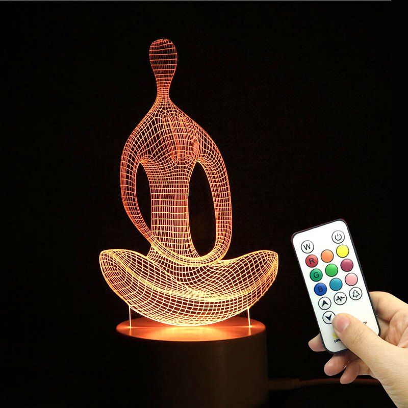 

Yoga Meditation Shape Multicolor Remote Control Light, Transparent