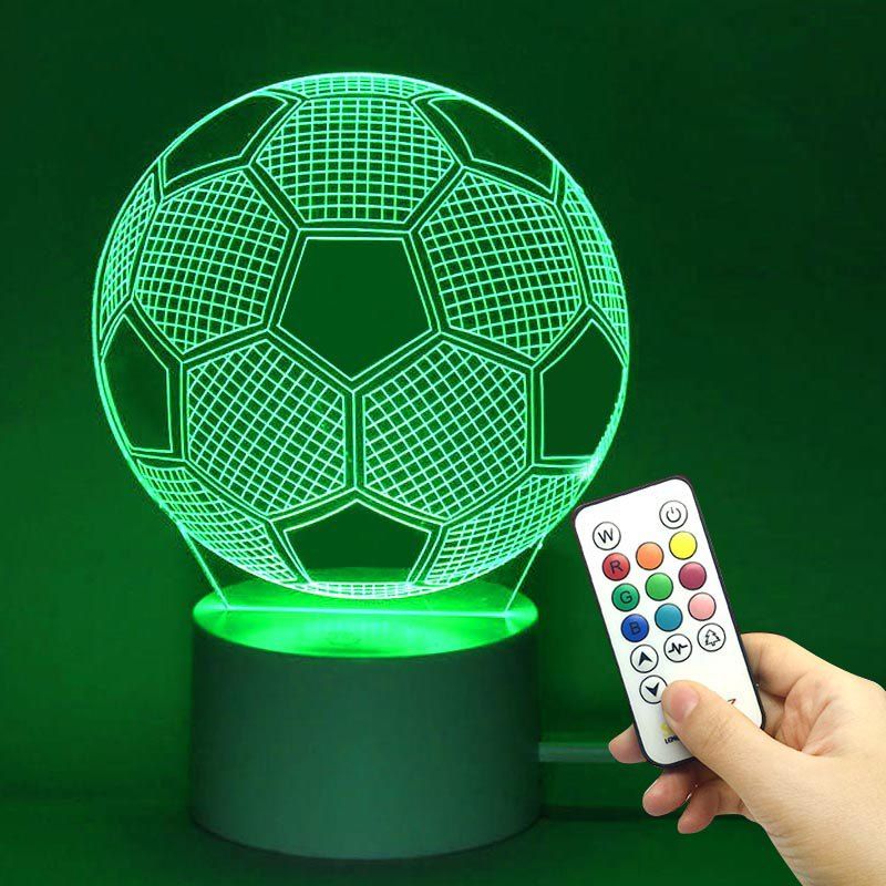 

LED Remote Control Football Pattern 3D Colorful Light, Transparent